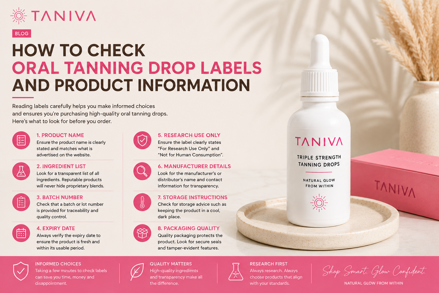 How to Check Oral Tanning Drop Labels and Product Information